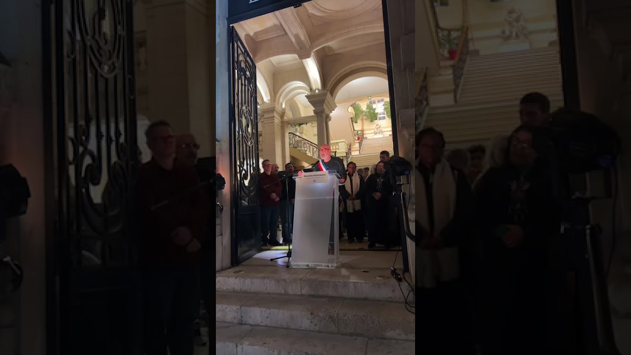 Proclamation des résultats du 2nd tour des élections municipales 2026 par le maire Philippe Bouyssou